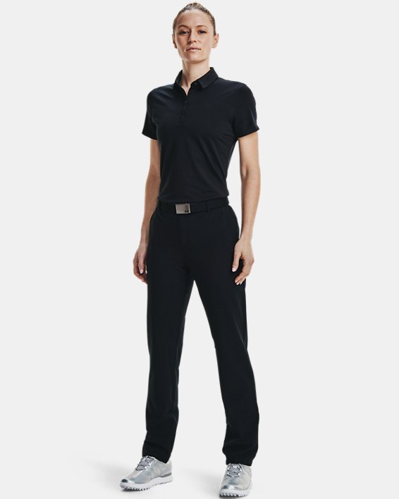 Women's UA Zinger Short Sleeve Polo, Black, pdpMainDesktop image number 2